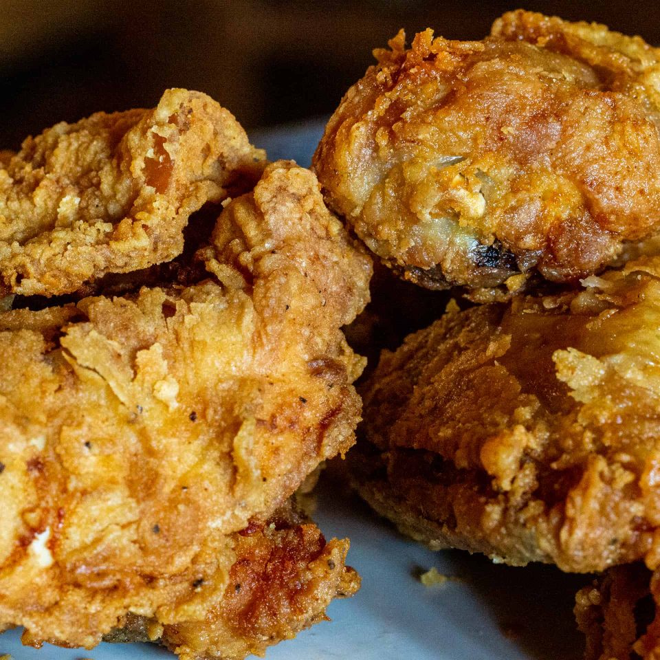 Famous fried chicken from Pere Marquette Lodge in Grafton, IL