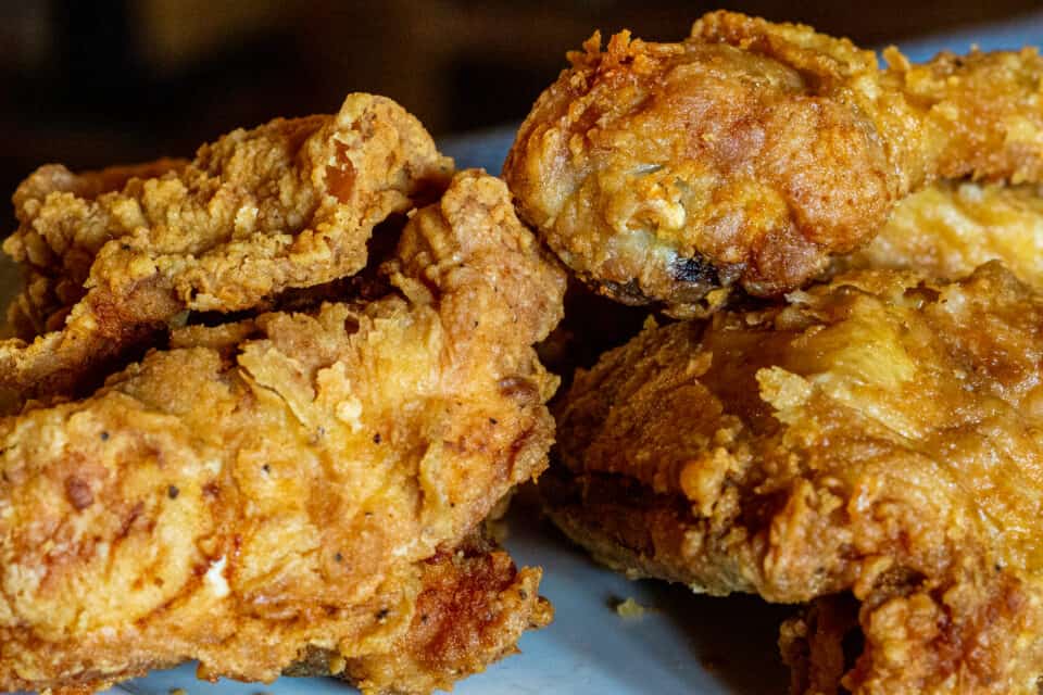 Famous fried chicken from Pere Marquette Lodge in Grafton, IL